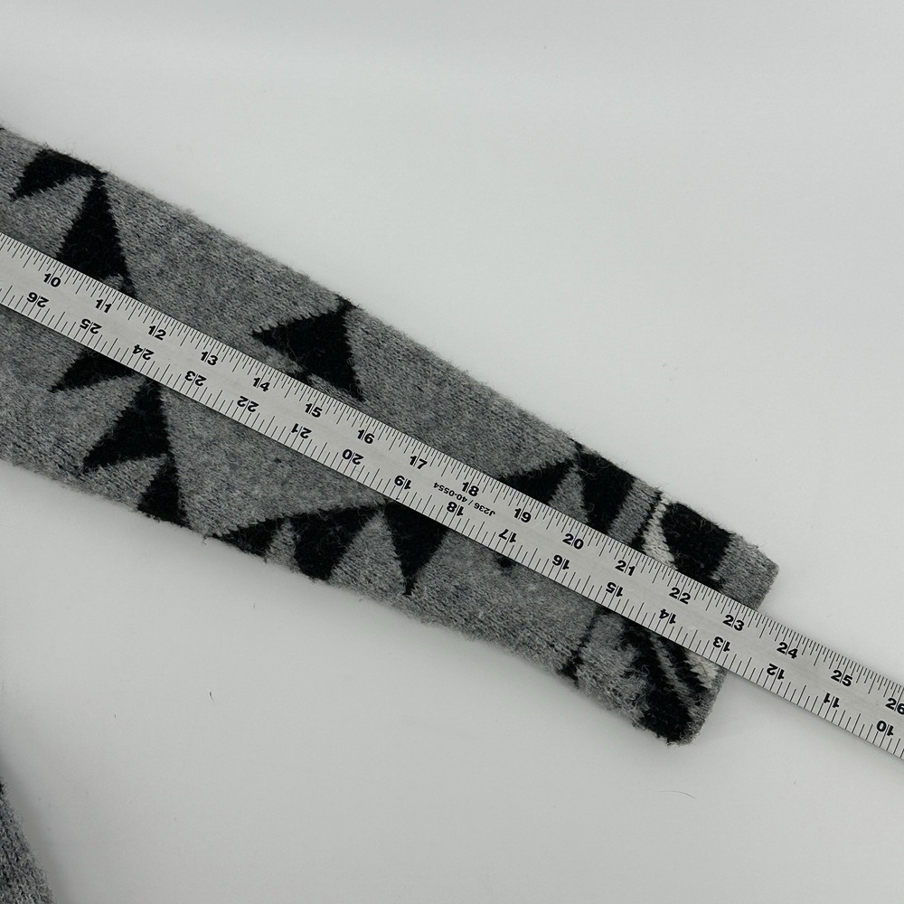 Frye Cardigan Sweater Womens Size M Gray Black Southwestern Aztec Open Front - Picture 7 of 8